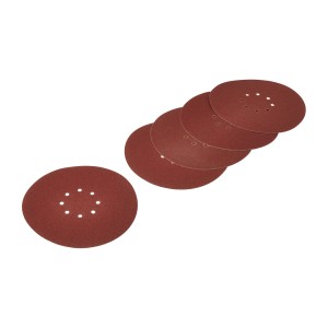 5 LUX Schleifscheiben K120 für Trockenbau, zum Schleifen von Putz, mit Klettbefestigung und 8-fach Lochung.
