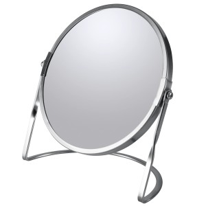 Spirella Akira specchio cosmetico in acciaio inox con supporto.
