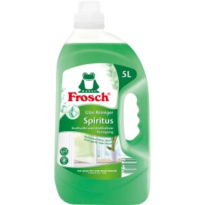 Frosch Detergente Vetri Spiritus 5L, pulitore verde per vetri senza aloni.