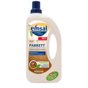 Flacone di detergente per parquet Emsal 1 l per la cura e la pulizia dei pavimenti in parquet.