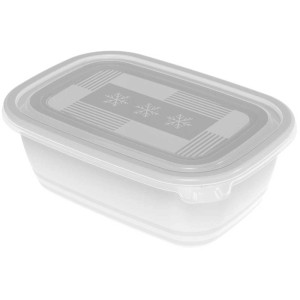 Set di contenitori per congelatore Rotho Freeze, 3 contenitori da 1 litro ciascuno, per la conservazione degli alimenti.