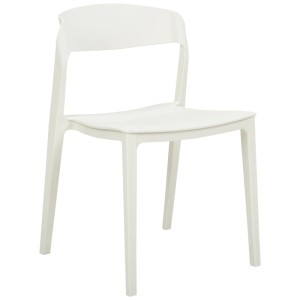 Chaise de salle à manger Beliani Somers blanche, lot de 2, en polypropylène, sans accoudoirs.