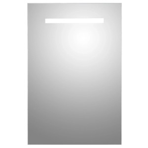 Specchio luminoso a LED rettangolare Primo, 60x40 cm, con sezione luminosa sabbiata.