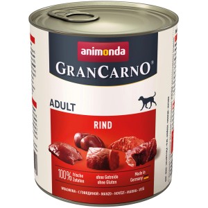 Gran Carno Adult Manzo 800g, alimento umido per cani senza cereali con manzo fresco.