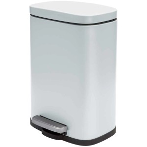 Spirella Akira, cestino cosmetici, 5 l, acciaio inox, bianco opaco, con pedale.