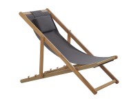 Beliani Liegestuhl Avellino Akazienholz Grau