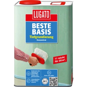Primer Beste Basis Concentrato 1 l in secchio di metallo con coperchio rosso. Primer profondo per interni ed esterni.