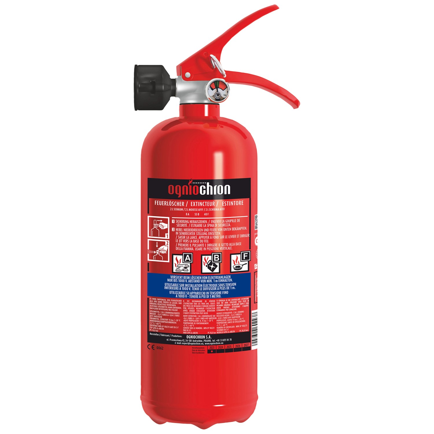 Ogniochron SchaumFeuerlöscher ABF mit Manometer 2 l kaufen bei OBI