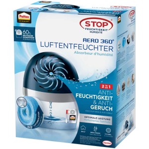 Pattex Stop Aero 360° déshumidificateur : Contrôle l'humidité et neutralise les odeurs pour pièces jusqu'à 20m².