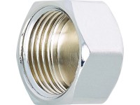 Gewinde-Kappe Messing verchromt 4,9 mm (Rp 3/8)