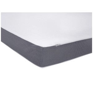 Surmatelas Comfy 140x200 cm avec mousse à mémoire de forme et bordure grise.