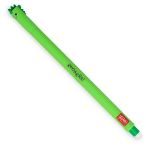 Grüner Legami Gelstift mit Dino-Motiv und Radierer.