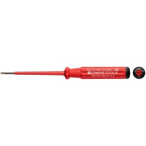PB Swiss Tools Tournevis plat VDE, Taille 0 / 80 mm, rouge, isolé.