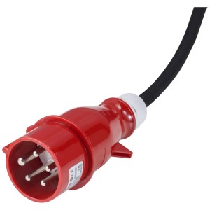 Spina CEE rossa (400V) per riscaldatore elettrico Alduro, 9kW. Spina ad alta tensione.