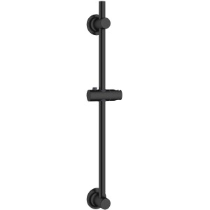 Wenko Barre de douche noire : Barre de douche en acier inoxydable pour montage mural sans perçage, avec support de douche réglable.