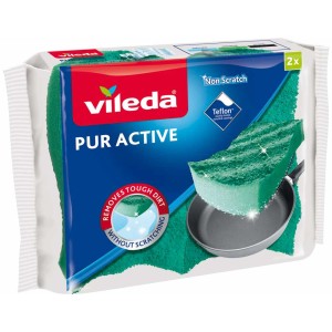 Vileda Pur Active Spugna per piatti confezione da 2: Spugna antigraffio per superfici delicate come il Teflon.