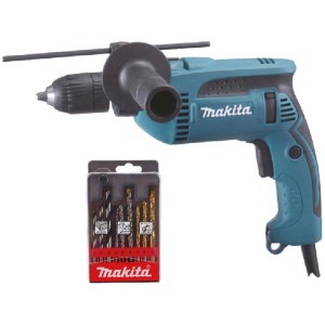 Trapano a percussione Makita 680 W con set di punte, blu/nero.