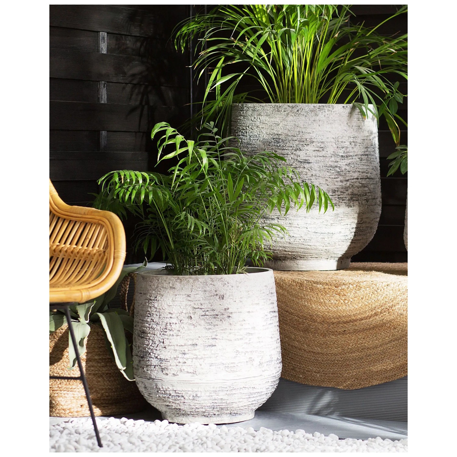 Beliani Blumenkübel Dioni Stein Hellgrau (HxBxT) 53 x 48 x 48 cm kaufen bei OBI
