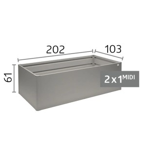 Jardinière surélevée métal Biohort Midi, gris foncé métallisé, 202x103x61 cm. Pour légumes, herbes et fruits.