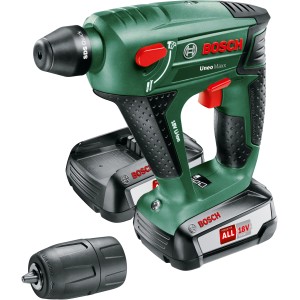 Perforateur Bosch Uneo Maxx avec batterie et mandrin. Perforateur compact pour béton, pierre et pierre naturelle.