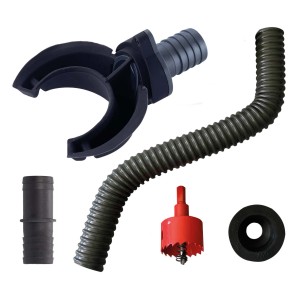 Kit collettore pioggia Garantia Avanti DN 70-100 con collettore, tubo, trapano e guarnizione.