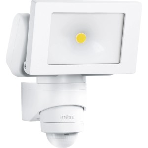 Faretto LED da esterno bianco Steinel LS 150 con rilevatore di movimento.