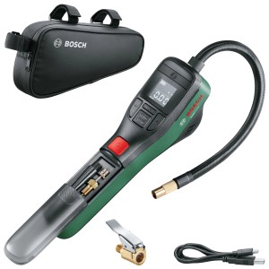 Pompe à air sans fil Bosch EasyPump avec sac et accessoires. Compresseur pour gonfler les pneus et les ballons.