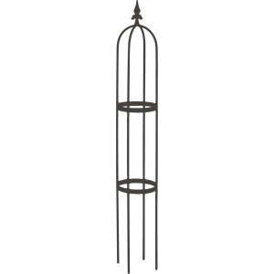 Obelisk Oscar, 130 cm, Lava-Grau, aus Metall für den Garten.