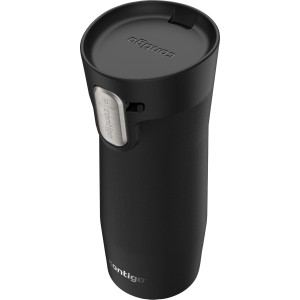 Tazza termica Contigo West Loop 3.0 in acciaio inox nero, 470 ml, con tecnologia Autoseal e pulsante di blocco.