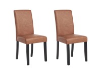 Beliani Chaise de salle à manger Broadway similicuir Marron doré 2 pcs