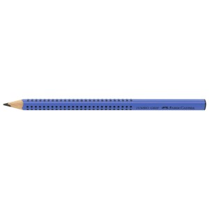 Blauer Faber-Castell Jumbo Grip Bleistift, Härtegrad B, mit Noppen für besseren Halt.