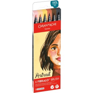 Caran d'Ache Fasermaler Fibralo Brush Portrait 6er-Set