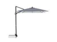 Doppler Parasol déporté myZone AX à rayures cubiques Bleu Gris 210 x 210 cm