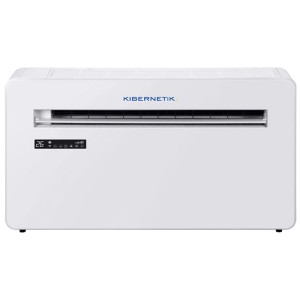 Climatizzatore a parete Kibernetik bianco 9'000 BTU con display digitale e uscita aria orizzontale.