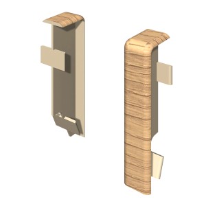 Connecteur Egger Kubisch, lot de 2, décor Chêne Cappuccino pour plinthes.