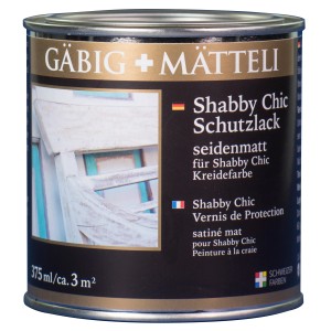 Barattolo di vernice protettiva Gäbig+Mätteli Shabby Chic, satinata opaca, 375ml.