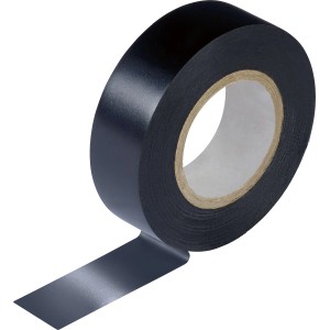Ruban isolant noir, 15 mm x 10 m, en rouleau pour installation électrique.