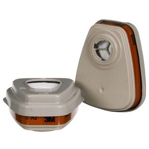 Filtres 3M 6002 CR pour travaux de peinture, protection respiratoire A2 P2 pour masques séries 6000 et 7000.
