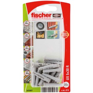 Fischer Tassello universale UX 5x30, confezione da 20. Tasselli universali per diversi materiali da costruzione.