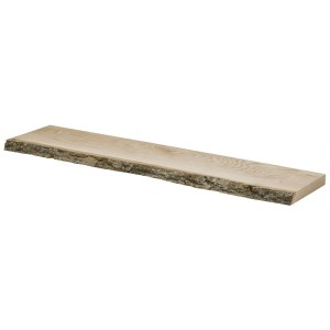 Regalbrett Lite Nature aus Esche mit Rindenkante, 800x200x25 mm, unbehandelt.