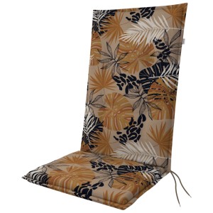 Coussin de chaise haute Doppler Living D.6110 motif floral beige/noir, 48x119cm.