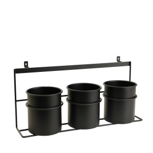 Set di 3 bicchieri Denpanels, nero, per montaggio su pannelli acustici. Accessori per pannelli.