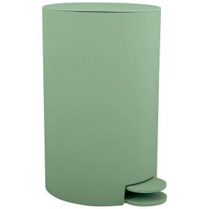 MSV Poubelle à pédale Osaki, 3L, vert basilic. Poubelle cosmétique avec pédale et seau intérieur.