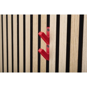 Ganci 3D rossi Denpanels per pannelli acustici, set da 2, per montaggio a parete.