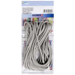 Silbergraue Paracord Nylonschnur, 2x4 mm, 5 m lang, ideal zum Schmuckbasteln.