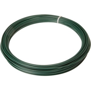 Conacord Eisendraht, pulverbeschichtet, Ø 1 mm, 32 m, grün, aufgerollt.