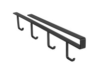 Wenko Schrankeinbau-Tassenhalter Klea Schwarz 4 Haken (HxBxT) 7 x 1,5 x 33 cm