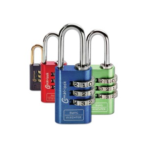 Cadenas à combinaison réglable Burg Wächter Combi Lock Fun 88 40 Alu, couleurs assorties.