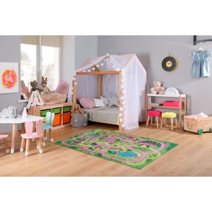 Bunter Andiamo Kinderteppich Wonderland mit Spielstraßenmuster im Kinderzimmer, 100x150 cm.