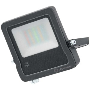 Faretto LED Ledvance Smart+ WiFi Flood RGBW 10W grigio scuro per esterni.